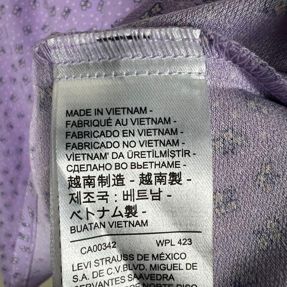 Levi’s Skylar Flutter Dress Womens L Pastel Purple Floral Mini Cottagecore Twee - Picture 6 of 7